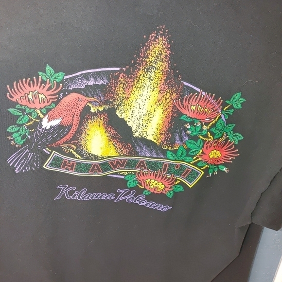 NEW Hanes Kilauea Volcano Hawaii Graphic Black Tee. XL - Picture 4 of 6